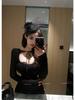 Spring 2026 Korean Yujie Style Black Lace-up Mesh Top Base Layer