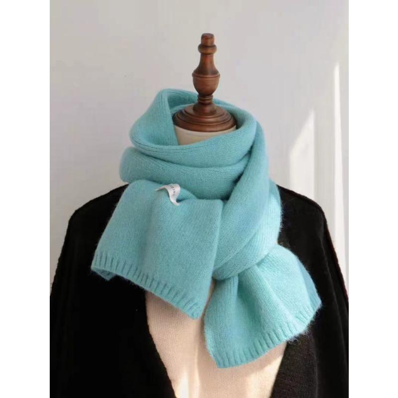 High-end Versatile Small Scarf Women's Autumn and Winter New Soft Waxy Knitted Imitation Cashmere Neck Protection Warm Scarf