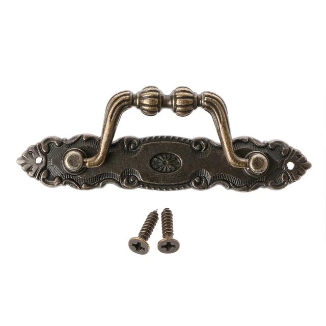 4pcs Antique Cabinet Drawer Handle Bronze Door Handle Chest Dresser Vintage Pull Knob