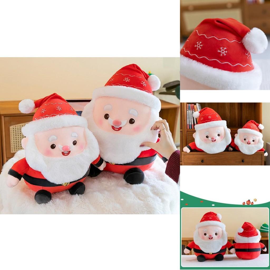 Charming Santa Claus Plushie With Plush Reindeer And Snowman Pillow Perfect For Holiday Decor