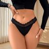1pcs Sexy Lace Women G-string Thongs Bow Decor Elegant Comfortable Breathable Black Lingerie Panties