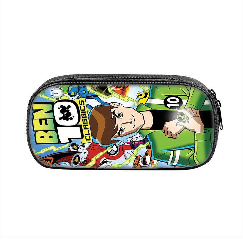 Trousse à Crayons Ben10 pour Enfants Grande Capacité en Nylon Organisateur de Papeterie pour Étudiant Utilisation Scolaire