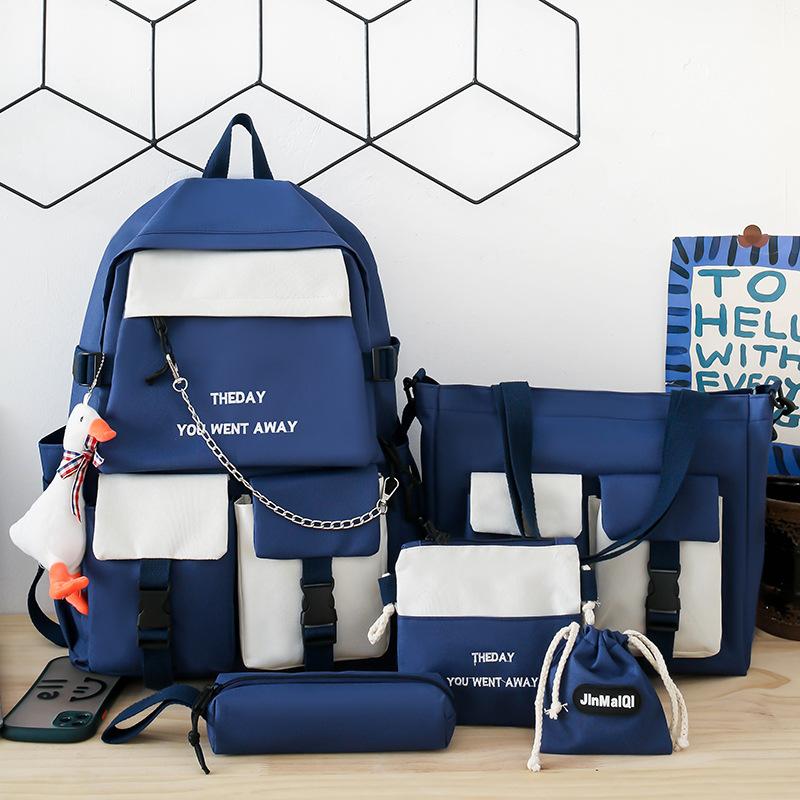 Male Middle School Students  Female Junior High School Students  Primary School Students  Contrasting Color Large Capacity Backpack