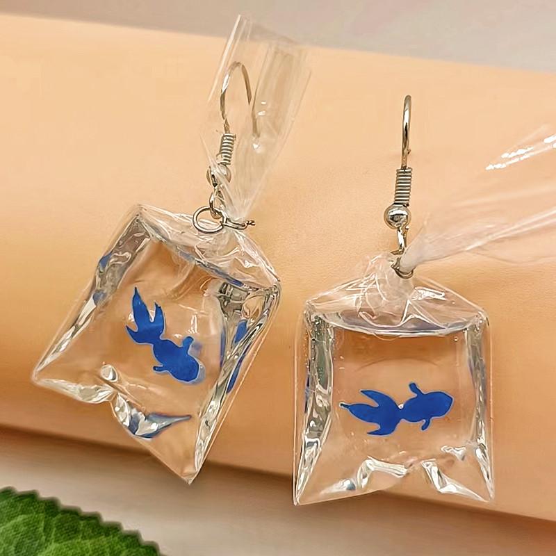 Handmade Fish Earrings 5 Colours Choose From Plastic Emulation Goldfish Earrings Funky Earrings Quirky Earrings Fashion Jewelry