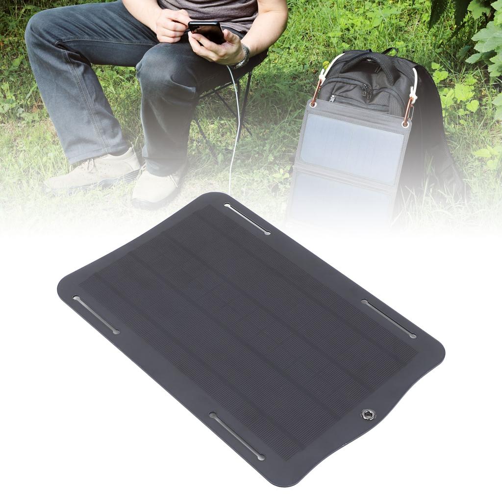 10W 5V Solar Panel Monocrystalline Silicon USB Solar Charing Panel with Suction Cups for Outdoor RV 