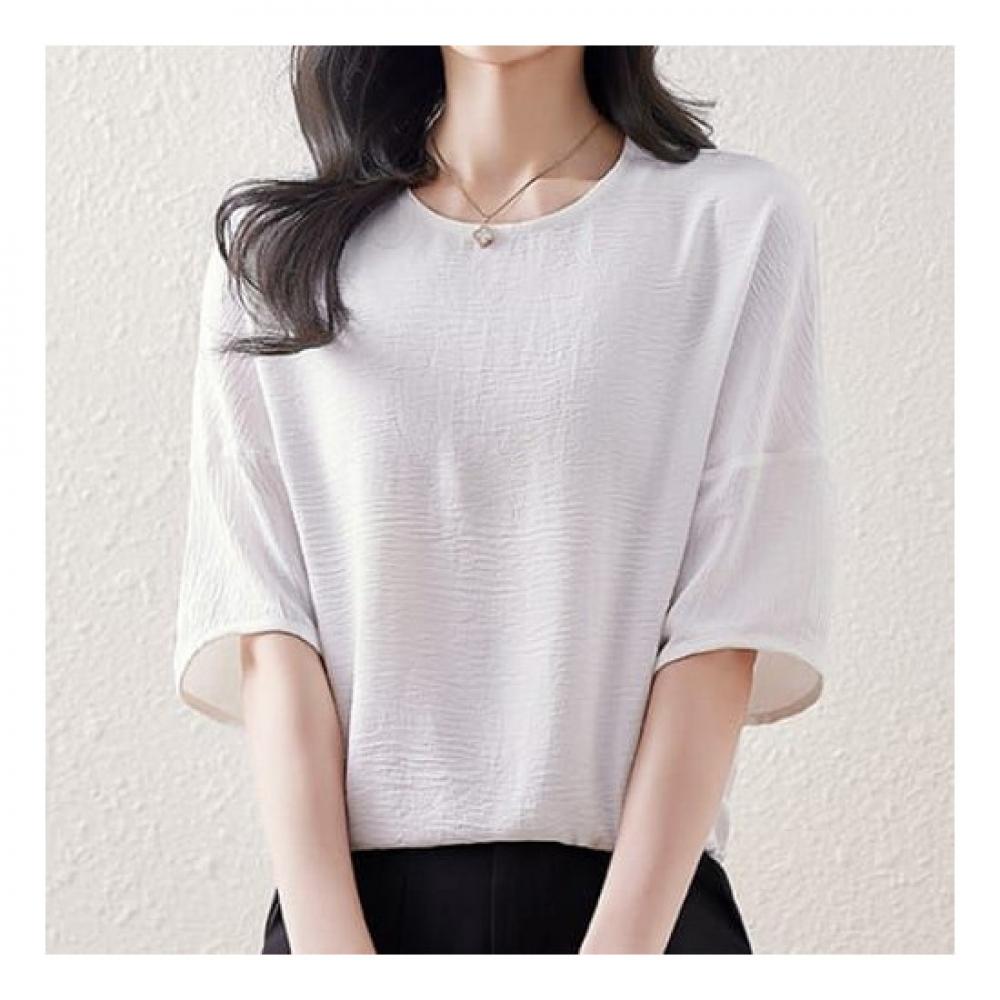 Navava Loose Fit Plain Thin 5 5 Sleeve Blouse Nb2137