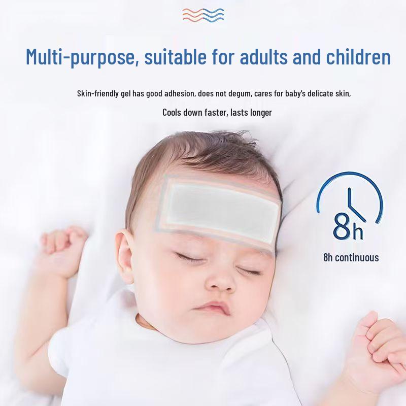 Renhe Medical Grade Cooling Patches for Infants & Toddlers - Fever & Heat Relief, 4-Pack