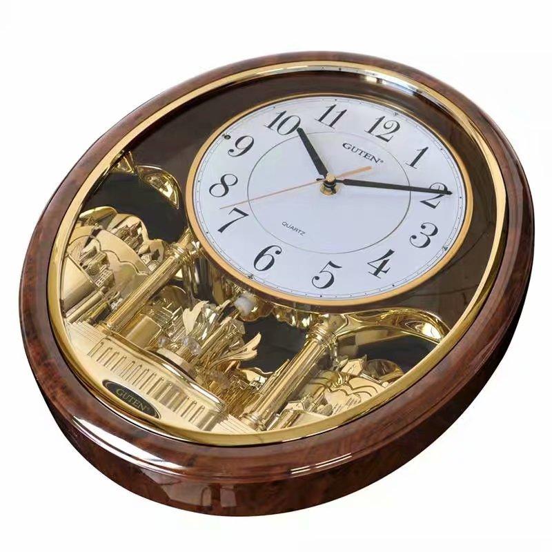 Living Room Wall Clock Modern Music Time Reporting Wall Watch Art Bedroom Silent Clock Creative Home Decoration Accessories