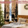 2pcs, 2D FLAT PRINTING Curtains (Without Rod) Wildlife Silhouette Holiday Printed Curtains Versatile Fabric Curtains Decorations