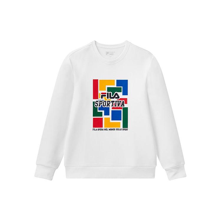 FILA Свитшоты Мужские Белый Круглый вырез Умеренный Обычный F11M118258F-WT XXXL