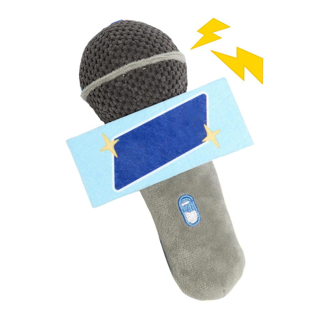 Chew Toys for Cats Microphone Cat Catnip Toys Interactive Plush Rope with Sound Bells Dog Teether for Tugging Chewing Tossing