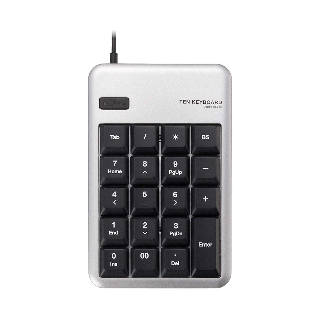 ELECOM Wired Membrane Medium 10 Million Clicks Silver TK-TCM011SV Keypad, Size, Durable,