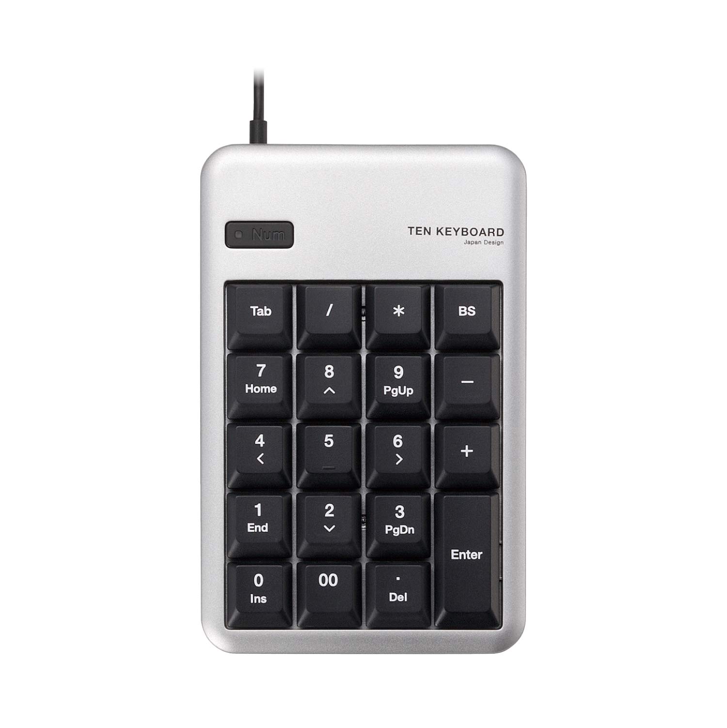 

ELECOM Wired Membrane Medium 10 Million Clicks Silver TK-TCM011SV Keypad, Size, Durable,