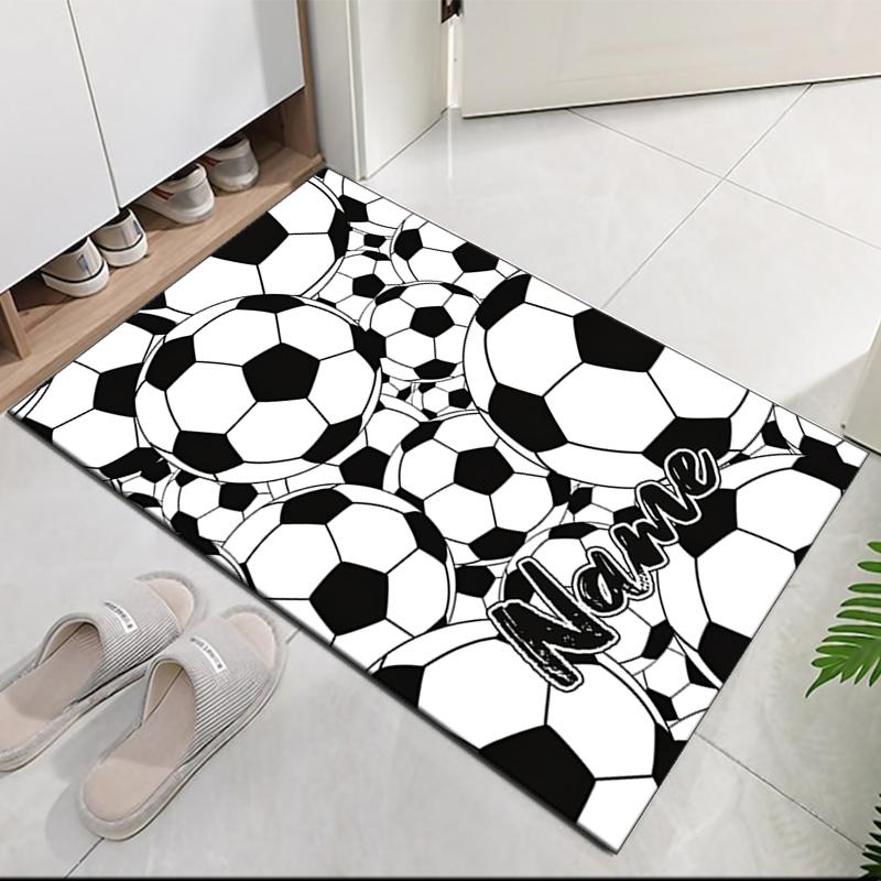 Benutzerdefinierter Fußball-Teppich mit Namen, für Bürostuhl, Wohnzimmer, Schlafzimmer, Küche, Dekor, Geschenke.