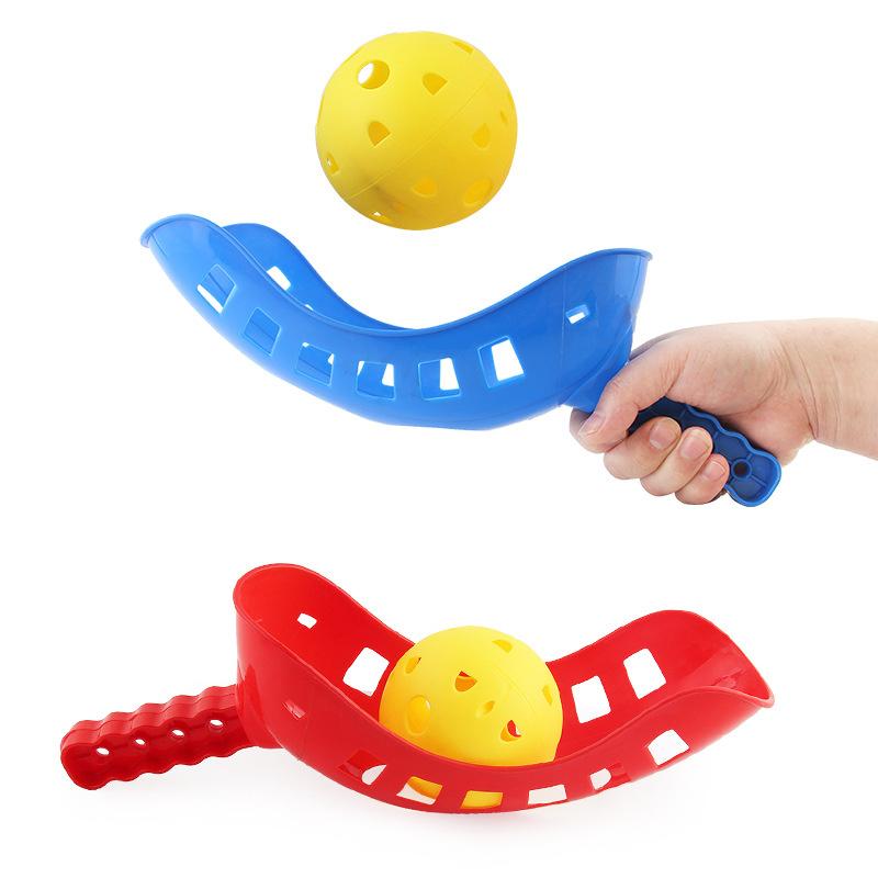 Set Gioco Palla a Paletta Prendi Palle Giocattoli da Spiaggia all'Aperto per Bambini Prato Cortile Divertimento Lacrosse Pista Gigante Gioco di Lancio da Giardino Attività