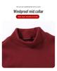Unisex Slim Fit Knitted Half Turtleneck Shirt - Thick Velvet Lined for Autumn/Winter Warmth, Long Sleeve