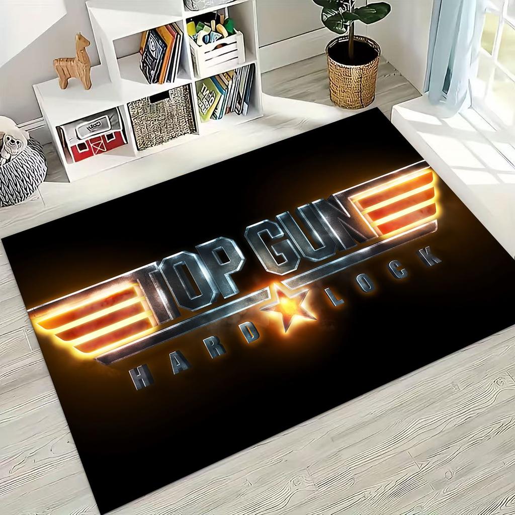 2026 Top Gun Tom Cruise Fighter Sign Art Carpet Rug for Bedroom Living Room Sofa Home Doormat Decor,Large Kid Non-slip Floor Mat