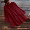 Women's Fashion Casual Solid Color Print V-Neck Long Sleeve Blouses & Shirts