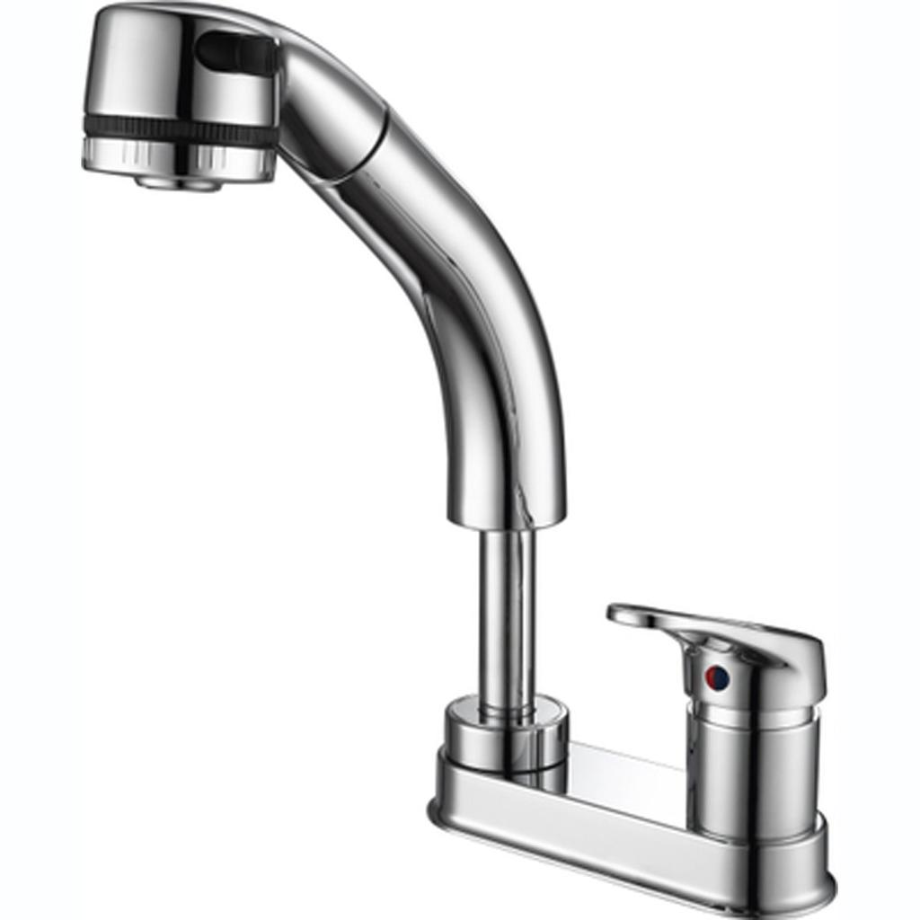 Bathroom sink mixer shower deck mounted single stream and shower mounting hole diameter KFPOY004 faucet, tap, faucet, (2 holes), lever, pull-out hose,
