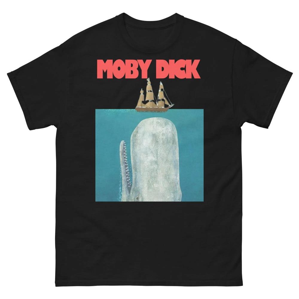 Moby Dick Tshirt  Retro Literature Whale Pattern Tshirt Pure Cotton Tshirt Summer New Unisex Casual Fashion Tshirt S