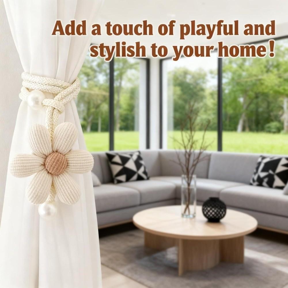 Elegant Petal Curtain Straps Pearl Petal Curtain Buckle Home Decor Curtain Tieback  Home