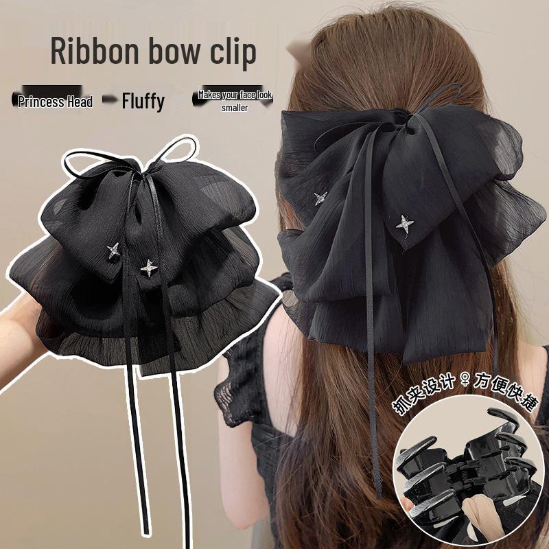 

Women s Fluffy Ribbon Bow Hair Clip - Summer Princess Style for Half-Up Hairstyles