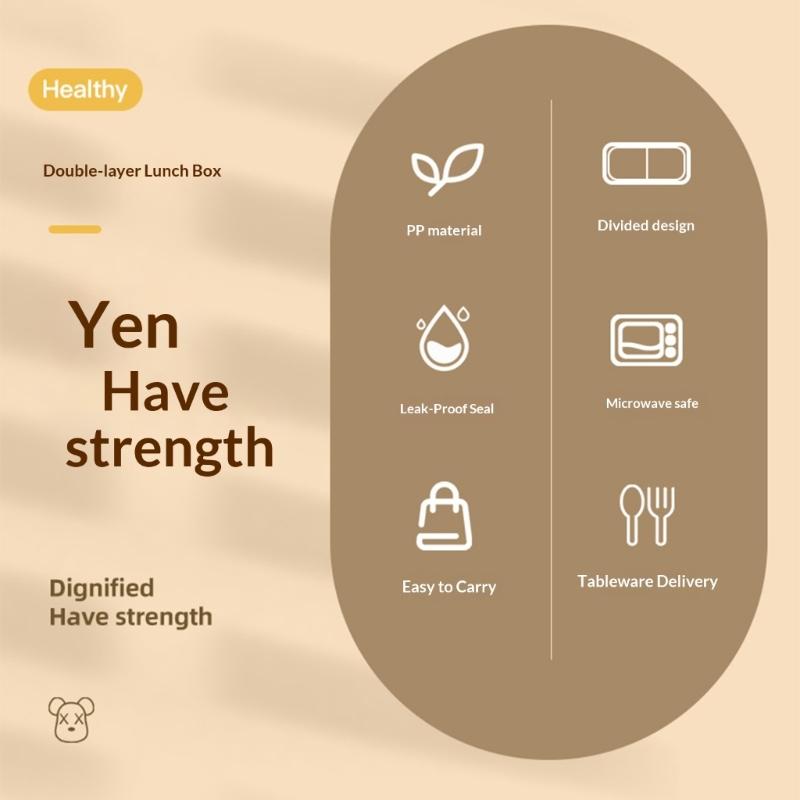 Plastic Bentos Container Leakproof Seal Compartmentalized Design Lunch Box Utensils Included for School Office Use