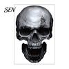 Scary Party Supplies for Halloween Skull Static Window Stickers, Realistic Glass Decals, Waterproof PVC Reusable Bathroom Film Clings, Removable