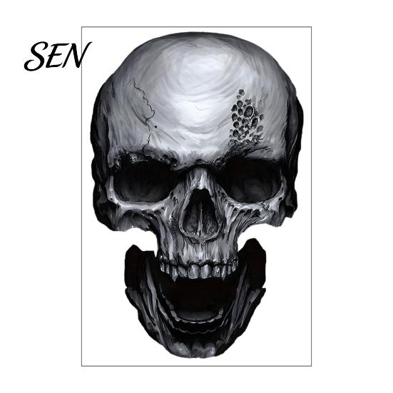 Scary Party Supplies for Halloween Skull Static Window Stickers, Realistic Glass Decals, Waterproof PVC Reusable Bathroom Film Clings, Removable