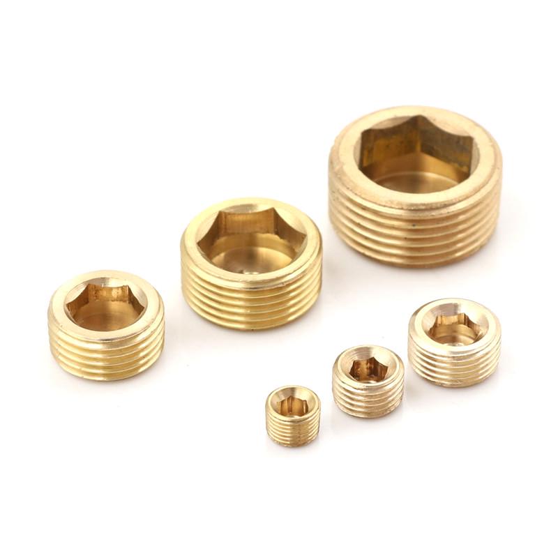 1/8" 1/4" 3/8" 1/2" Npt Brass Internal Hex Thread Socket Pipe Plug