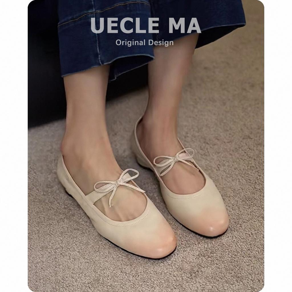 Super soft lambskin~ Retro French single shoes women's medium thick heel bow light mouth beautiful not tired Mary Jane shoes