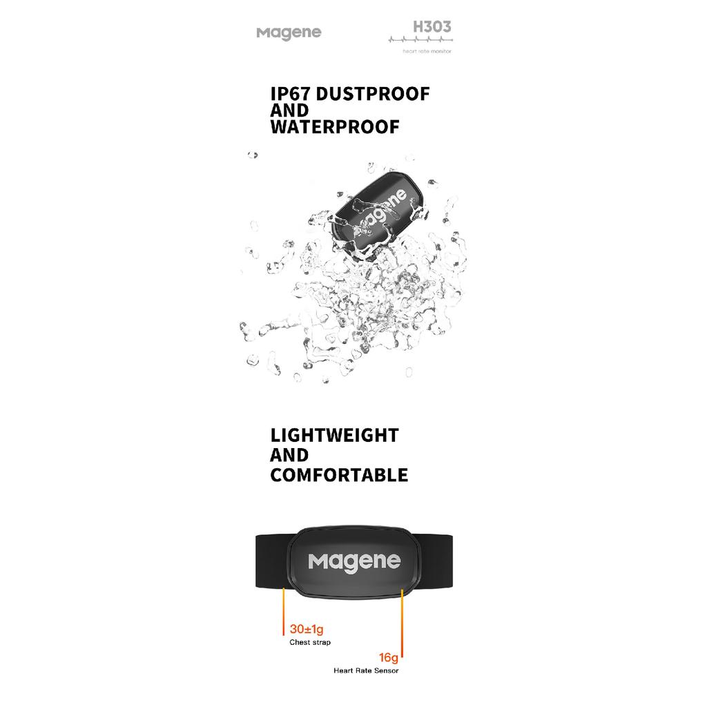 Magene H303 Heart Rate Sensor Bluetooth ANT Upgrade H64 HR Monitor With Chest Strap Dual Mode Computer Bike Sports Band Belt