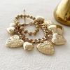 Hip-hop Punk Style Design Sense Double Layer Stacked Chain Love Pendant Bracelet, Trendy Versatile Woman