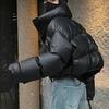 Autunno Inverno Donna Cappotto in cotone Colletto alla coreana Protezione collo Manica lunga Antivento Termico Imbottito spesso Chiusura con cerniera liscia Giacca morbida da donna