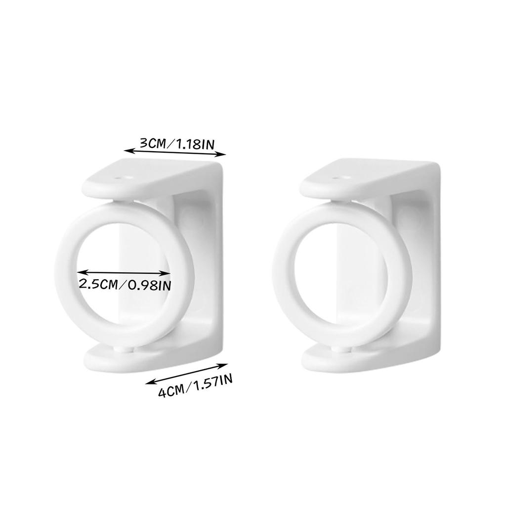 (Nikita) Self Adhesive Curtain Rod Holder 360° Swivel Ring Adjustable No Drilling Curtain Rod Bracket For Kitchen Bathroom Hotel