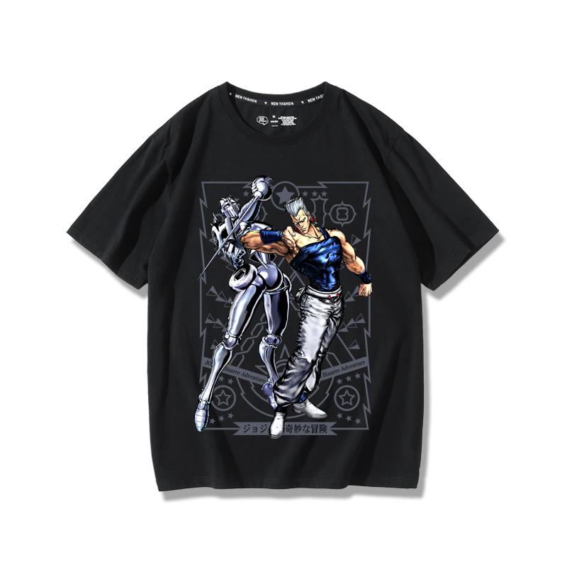 JoJo's Bizarre Adventure anime potlač postáv letné pánske 100% bavlnené tričko vonkajšie ležérne pohodlné trendové streetwear