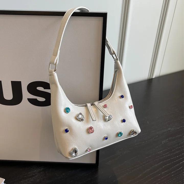 

Женская сумка Цветная алмазная нагрудная сумка Модная новая повседневная мягкая сумка на молнии через плечо Сумка дизайнерская сумка класса люкс