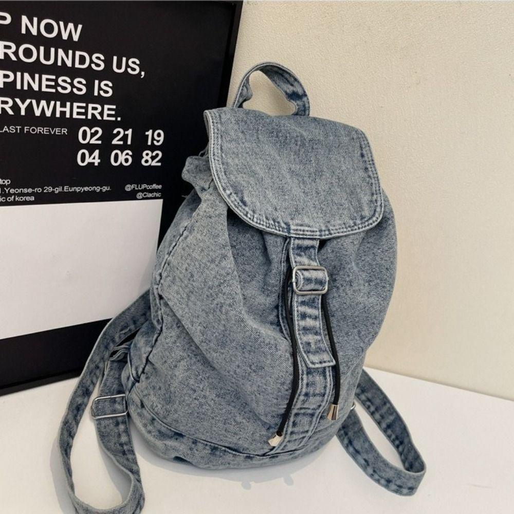 Vintage Denim Rucksack Große Kapazität Schüler Schultaschen Hohe Qualität Jeans Buchertaschen Damen