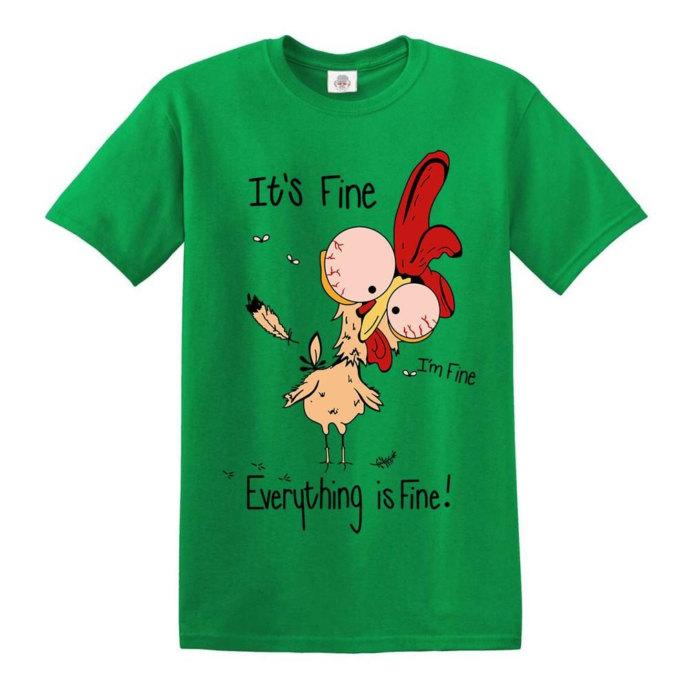 Its fine im fine everything is fine funny tshirt party gift novelty tshirt 2XL