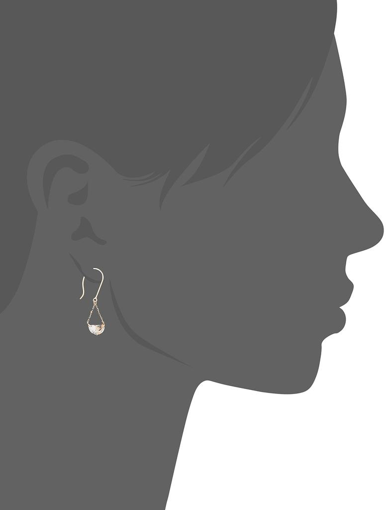 [Official] ESTELLE Women's K10 Yellow Gold Quartz Half Moon Earrings (0222-6404-0011-0000)