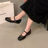 Inner height increase black commuter single shoes women's shoes 2025 new spring and autumn French Mary Jane with skirt evening shoes