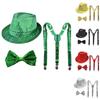 Performance Sequined Hat Solid Color Suspenders Fashion Performance Props Set  Christmas