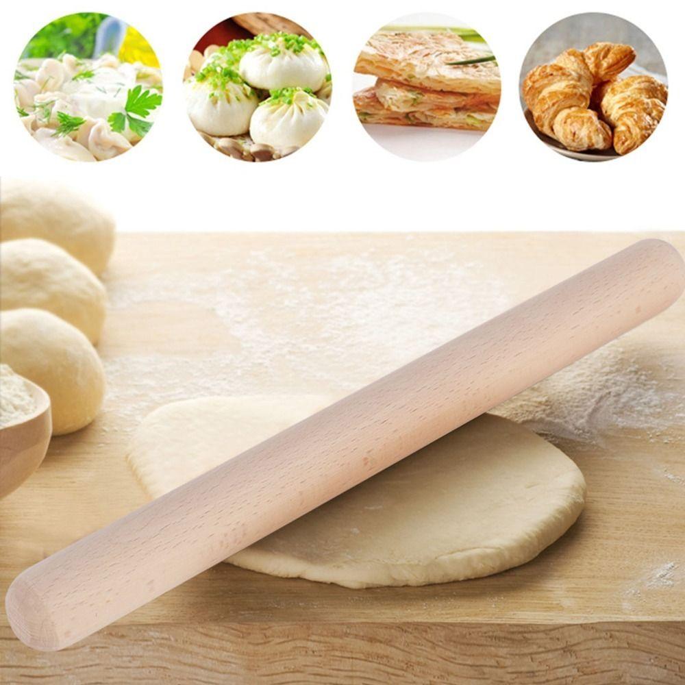 Solid Wood Kitchen Rolling Pin Beech Wood Pizza Rolling Pin Baking Rolling Pin Fondant Rolling