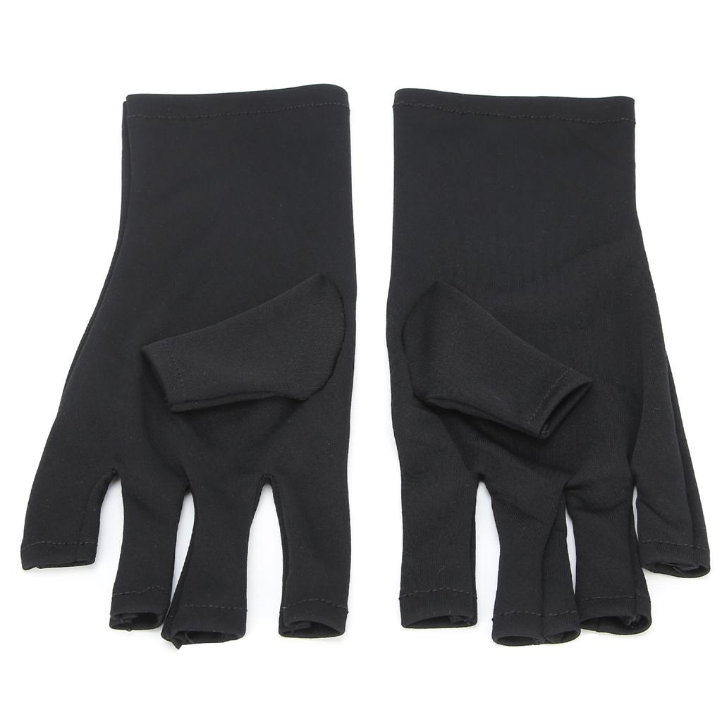 1 Pair AntiUV Glove LED Nail Art Curing Lamp UV Protection Glove Nail Art Skin Care Glove(Black )