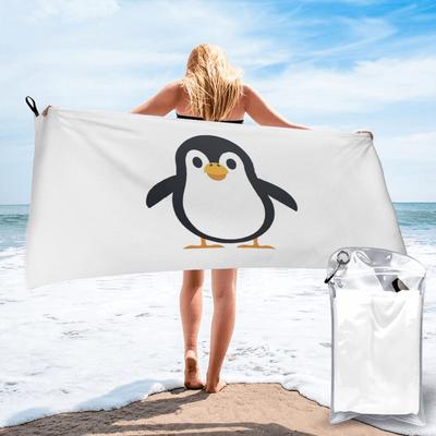 Serviette de plage pingouin Microfibre douce Séchage rapide Absorbant Serviettes rapides pour le bain