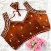 Indian Women's Silk Blend Sleeveless Blouse Bollywood Party Wear Ethnic Choli