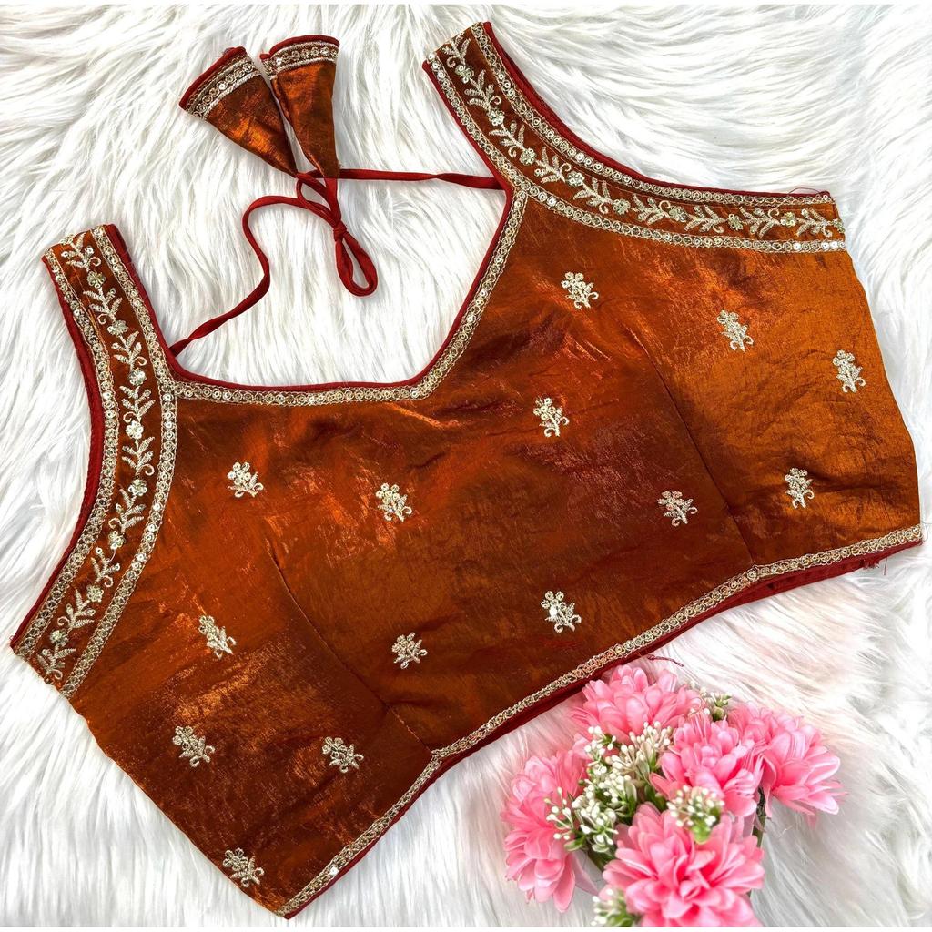 Indian Women's Silk Blend Sleeveless Blouse Bollywood Party Wear Ethnic Choli
