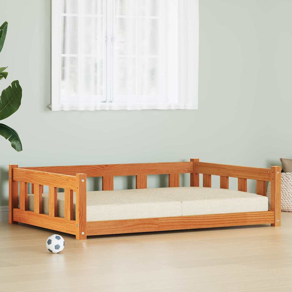 Hundebett Wachsbraun 100 x 70 x 28 cm Massivholz Kiefer