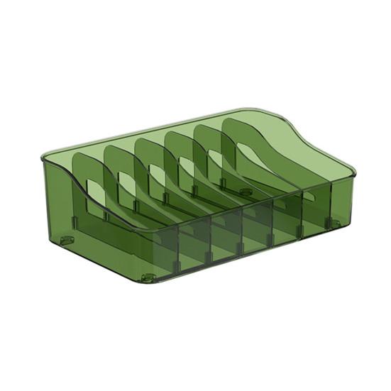 Organizador de Pacotes de Temperos Caixa de Armazenamento para Pacotes de Chá e Especiarias com Divisórias Ajustáveis Caddy de Armazenamento Transparente de Plástico para Cozinha Despensa Armário Lanches