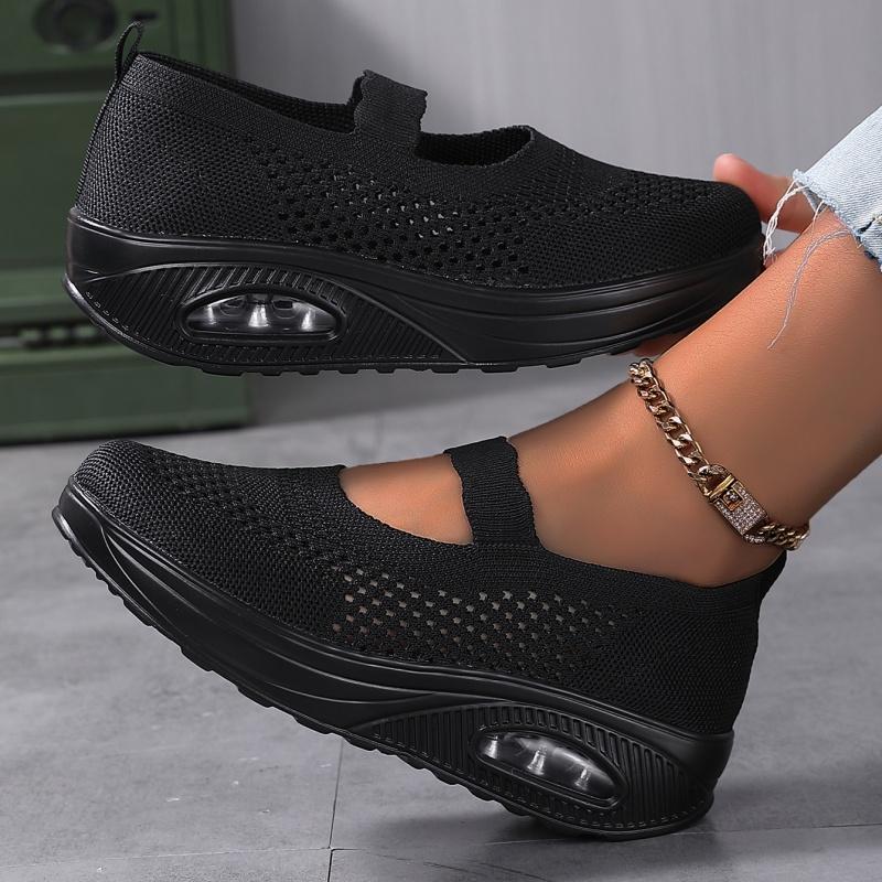 Fashion Summer Women Fashion Vulcanized Sneakers Platform Solid Color Flat Ladies Shoes Casual Breathable Wedges Ladies Walking Sneakers